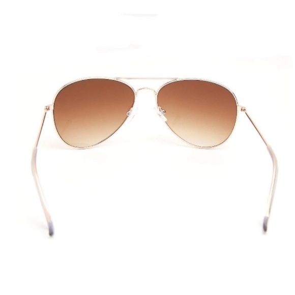 💥 CLEARANCE Classic Gold Frame Amber Brown Lens Aviator Sunglasses - Picture 3 of 4